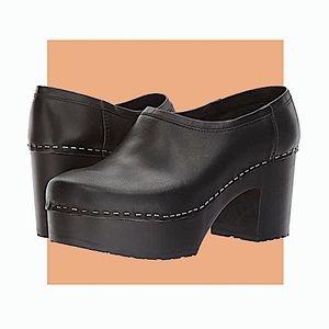Swedish Hasbeens 41 Black Bettan Platform clog